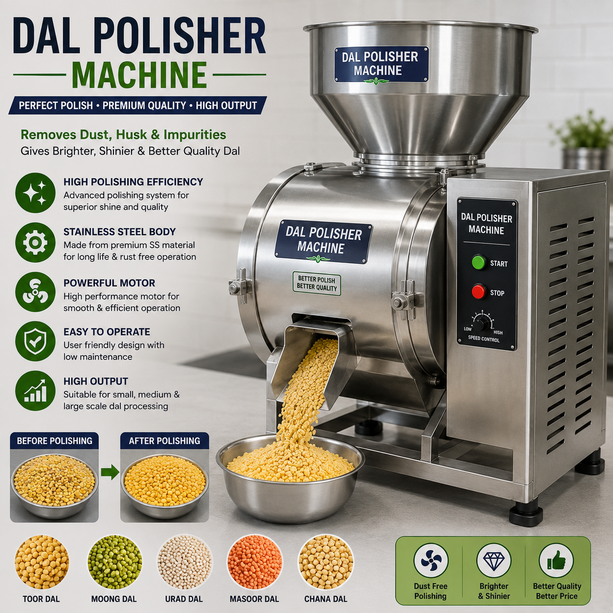 Dal Polisher Machine
